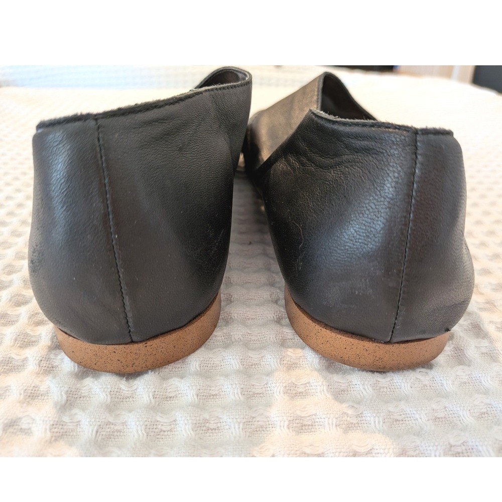 Sole Society Black Leather Asymmetrical Open Toe d'Orsay Flat Sandals Womens 8.5 - Picture 2 of 8